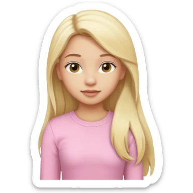 girl in light pink clothes, blonde with long hair, half sideways pose, variation 4 sticker