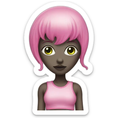 Alien with a pink skirt sticker