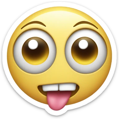 emoji face with tongue out eyes wide and swinging head side to side sticker