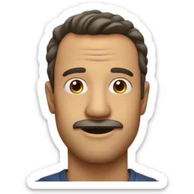 Homme avec 2 de ces doigts levé sur ces lèvres sous son nez sticker