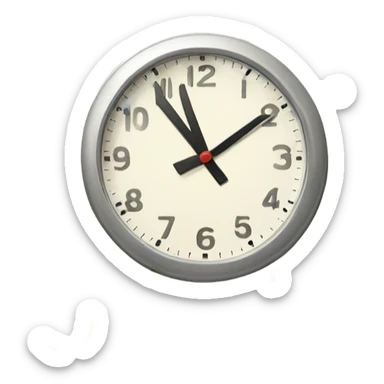 a clock and question marks time passing sticker