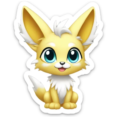 shiny anthro sparkle-furry fur-sona chibi-style Fakémon-hybrid full body sticker