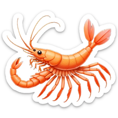 a shrimp in pixel art with "Envie de crevette" written below sticker