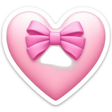 pink bow on light pink heart sticker