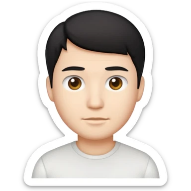Ai create iPhone emoji, With hair comma hair short, Male, and make white shirt sticker
