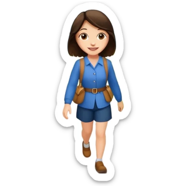 Brunette walking in scenic route sticker
