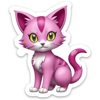 Liepard-Skitty-Delcatty-Pokémon-Fakémon-hybrid-creature (full body) sticker