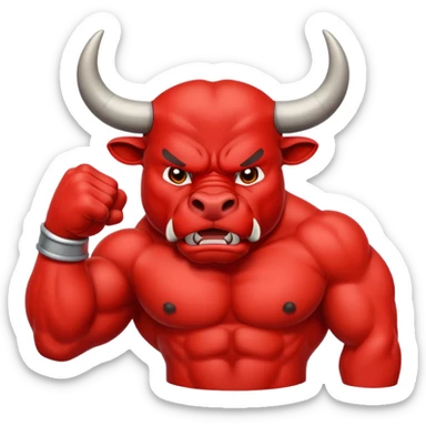 Angry bull emoji showing thumb down (DisLikes) sticker