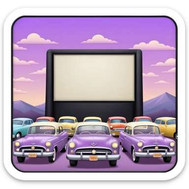 Mauve drive in movies sticker