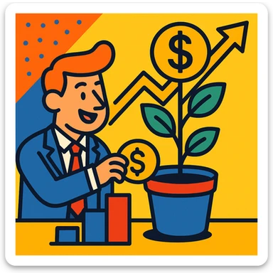 investment vibrant toon style sticker