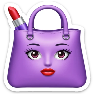 cosmetics (lipstick, perfume, mascara,..) in a lavender blink bag and no face  sticker