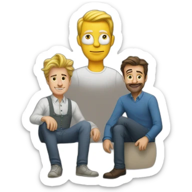 mann mittleren alters mit bart und glatze sticker