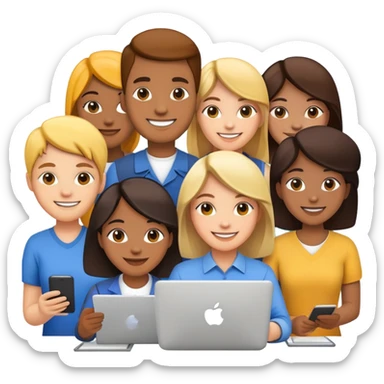 team of diverse people working together sticker