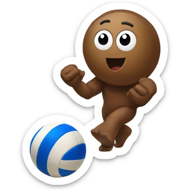 Poo emoji playing volleyball  sticker