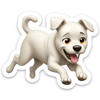 a dog running and sweating sticker