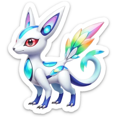Shiny Colorful Vernid-Trico-Meloetta-Latias-Koraidon-Peppercat-Protogen-Pokémon-Digimon-Fakémon-fusion-hybrid-creature sticker
