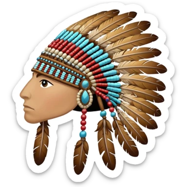 native war bonnet with no face, the feathers must be brownish but the fabric can be colorful sticker