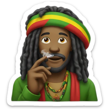 Rasta smoking sticker