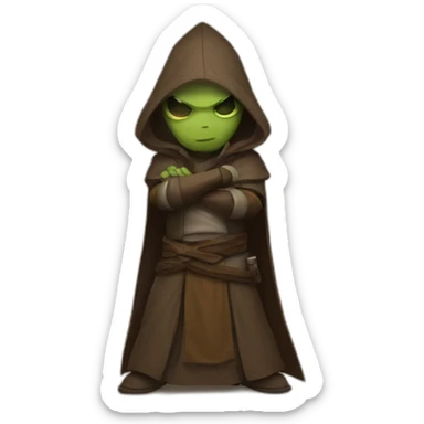 hooded jedi folding arms in world of warcraft sticker