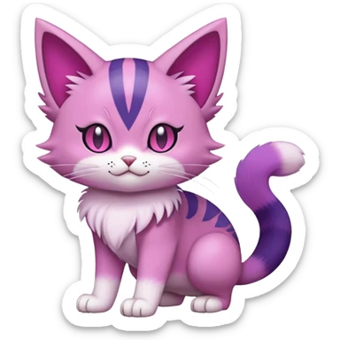 Purrloin-Skitty-Pokémon-Fakémon-hybrid-creature (full body) sticker