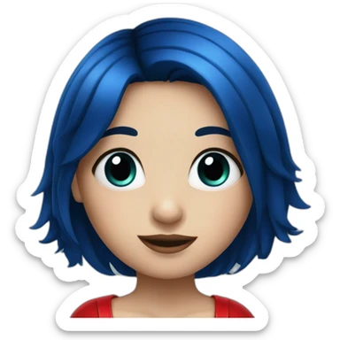 Dark Blue Hair Girl with Ladybug  sticker