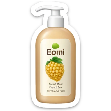 beige shower gel with a brand of lichi sticker