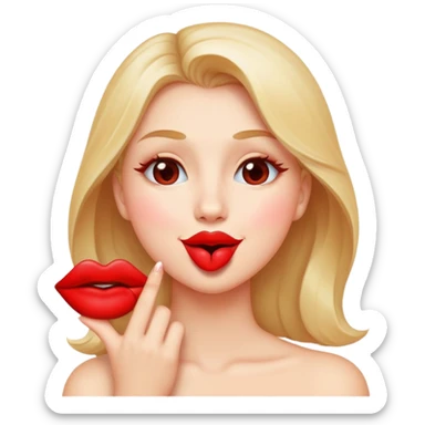 A kissing face that’s blowing a kiss at the letter i  sticker