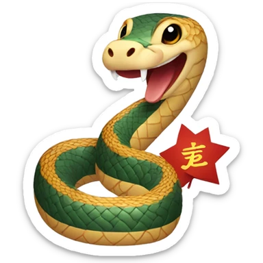 happy Chinese new year snake, cute sticker