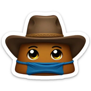 Poo emoji with a cowboy hat sticker