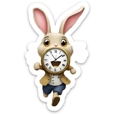 Alice in wonderland rabbit running late watch sticker