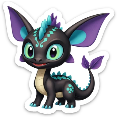 Meloetta-Amaura-Spyro-Toothless-Stitch-Pokémon-Fakémon-creature-hybrid sticker