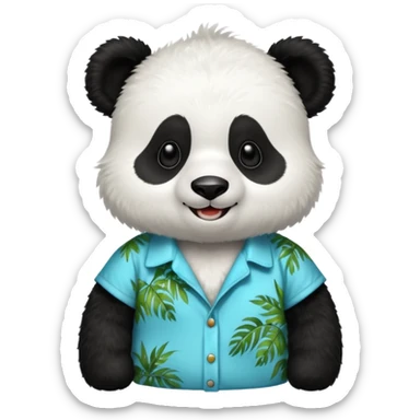 panda bear wear aloha shirt sticker