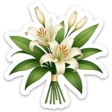 bouquet of cream and white lilies sticker