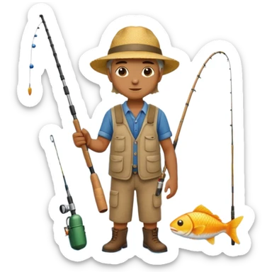 GRANJERO PESCANDO JUNTO A UN LAGO sticker