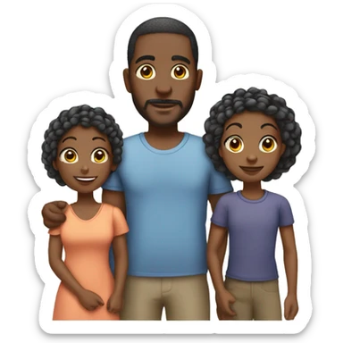  black family mum & dad, 2 kids. 2 boys with cornrows. sticker