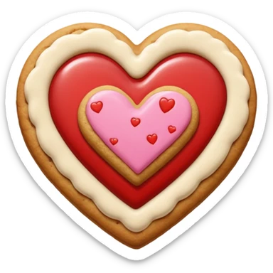 cookie heart shape woth glaze sticker