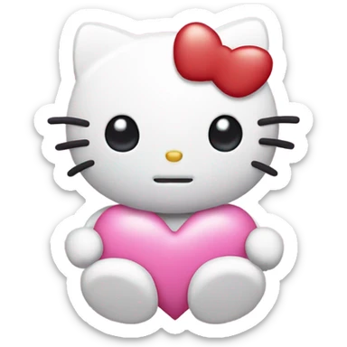 Hello kitty with heart eyes sticker