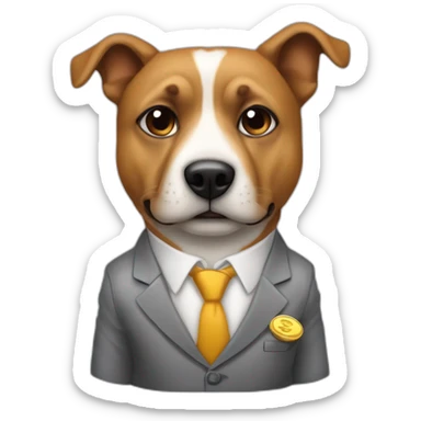 perro con traje y dinero en el hocico sticker