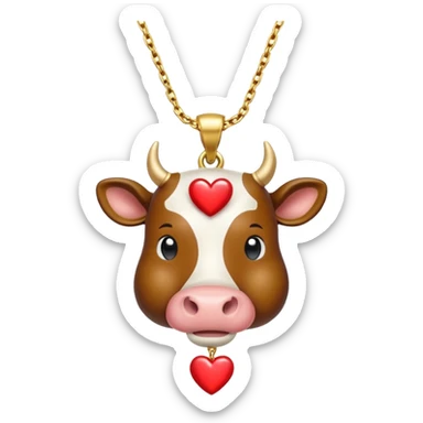 i need combination of this two emojis for making a neckless ❤️🐮 sticker