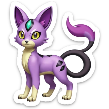 Meloetta-Noibat-Gatomon-Liepard-Pokémon-Digimon-Fakémon-fusion-hybrid-creature sticker