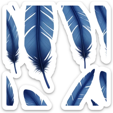 Realistic navi blue feather sticker