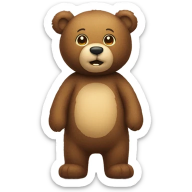 whole body of bear in jellycat style sticker