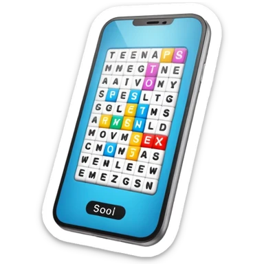 Crossword on smartphone display sticker