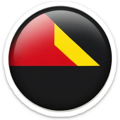 Half black half red flag with yellow circle in the centre  sticker