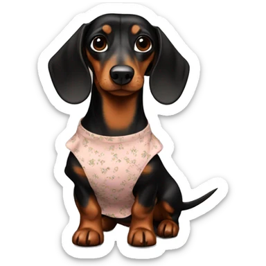 Black and brown dachshund in a dress sticker
