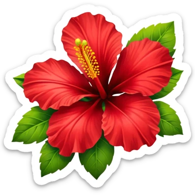 tropical hibiscus sticker