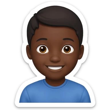 A cute lil boy black sticker