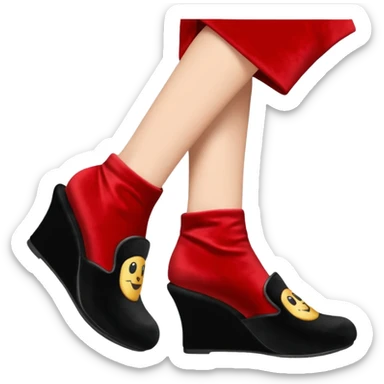 Black slippers with 3 inch wedge heels sticker