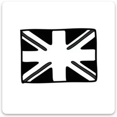 hand-drawn doodle style Union Jack (Great Britain flag) sticker