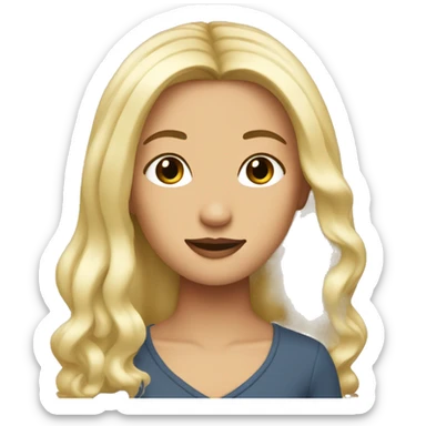 El Fanning with blonde hair and dark regrown roots sticker